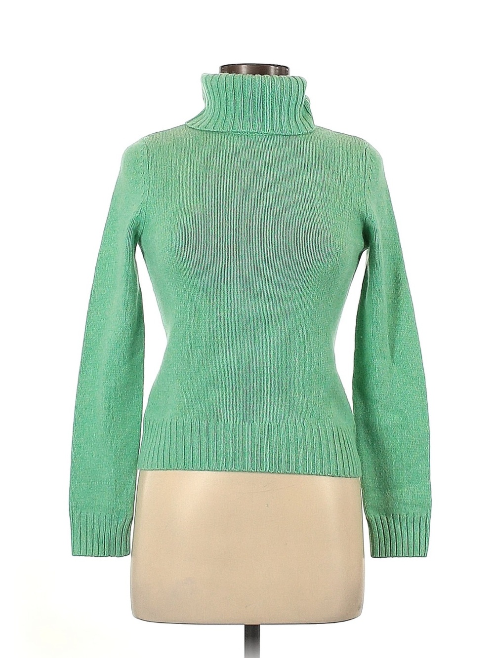 Women's Mint Green Turtleneck Cashmere Sweater